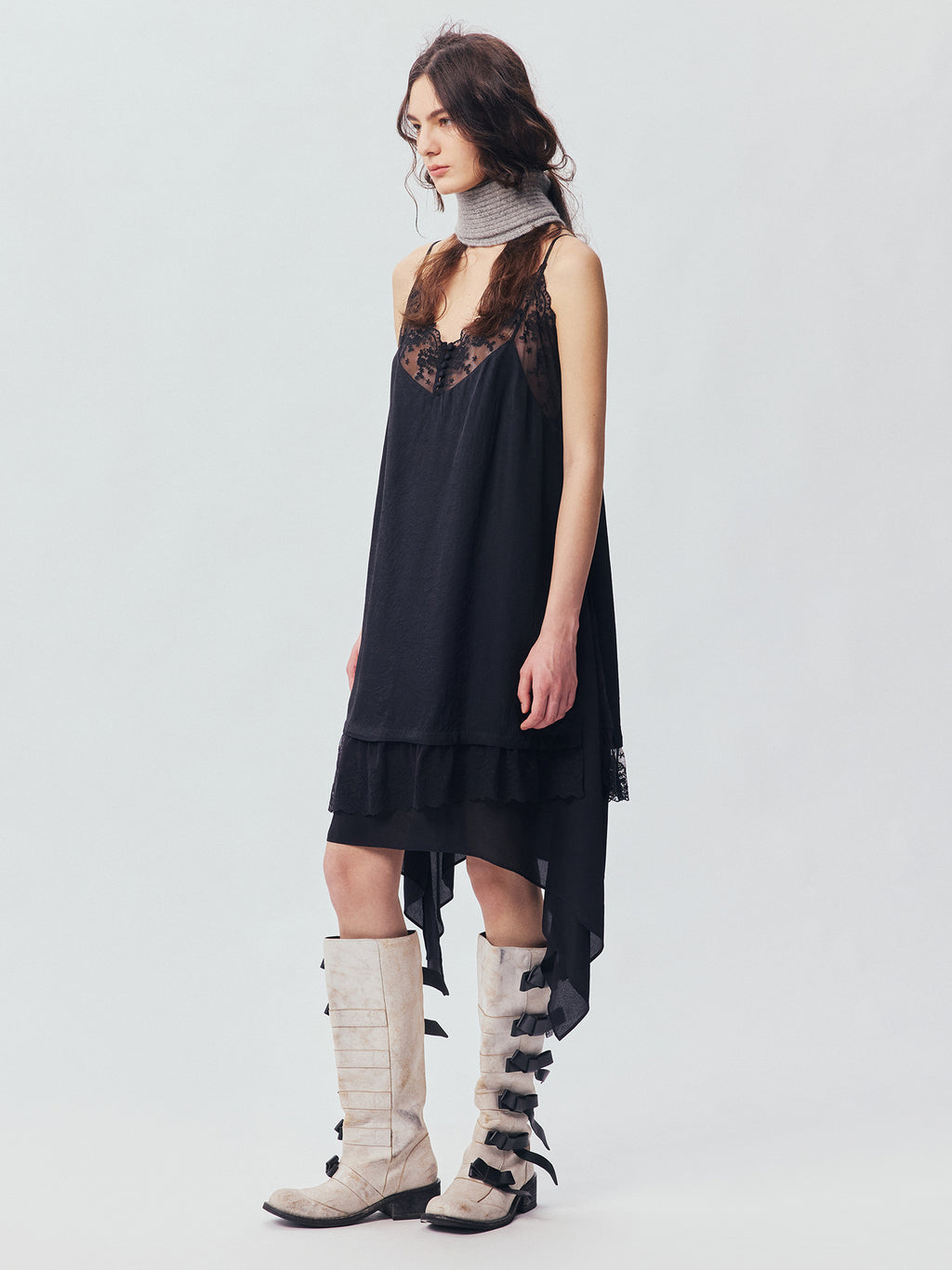 Classic Lace Panel Camisole Dress