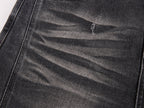 Slim Straight Leg Raw Hem Jeans