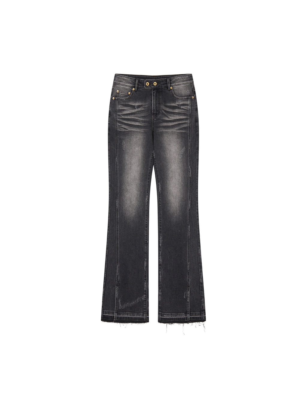 Slim Straight Leg Raw Hem Jeans