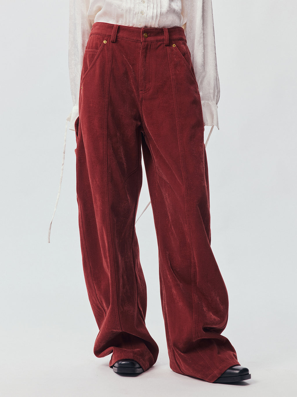 Vintage Washed Red Workwear Pants