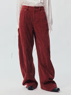Vintage Washed Red Workwear Pants