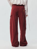 Vintage Washed Red Workwear Pants