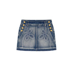 Office Braid Denim Mini Skirt