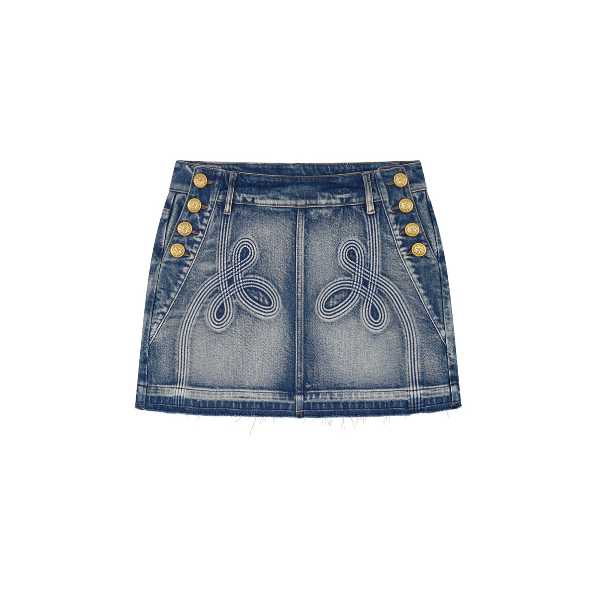 Office Braid Denim Mini Skirt