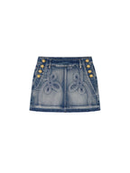 Office Braid Denim Mini Skirt