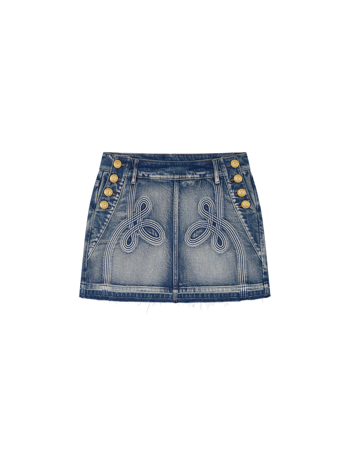 Office Braid Denim Mini Skirt