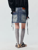 Office Braid Denim Mini Skirt