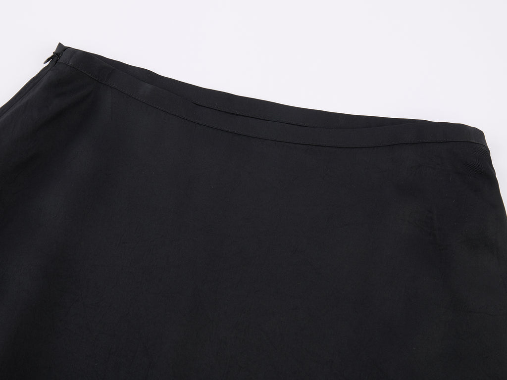 Black Flowing Layered Lace Skirt