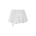 Sculpted Flower Tiered Satin Mini Skirt