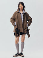 Bow Hem Balmacaan Coat