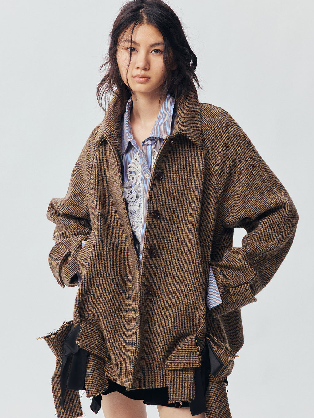 Bow Hem Balmacaan Coat