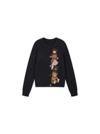 Petty Teddy Embroidered Cable Knit Cardigan