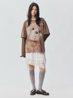 Petty Teddy Beaded Faux-Layer Sweatshirt