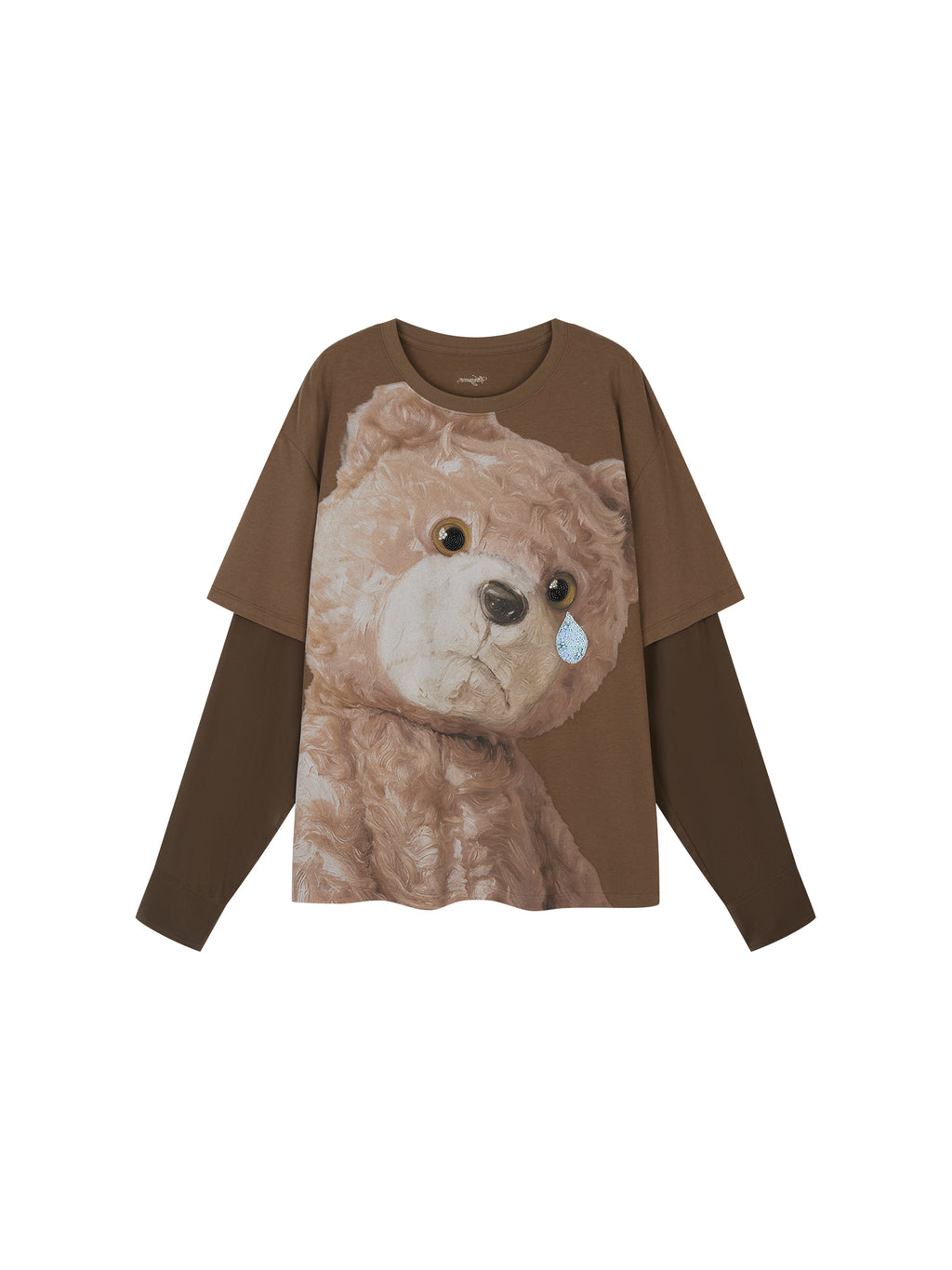 Petty Teddy Beaded Faux-Layer Sweatshirt