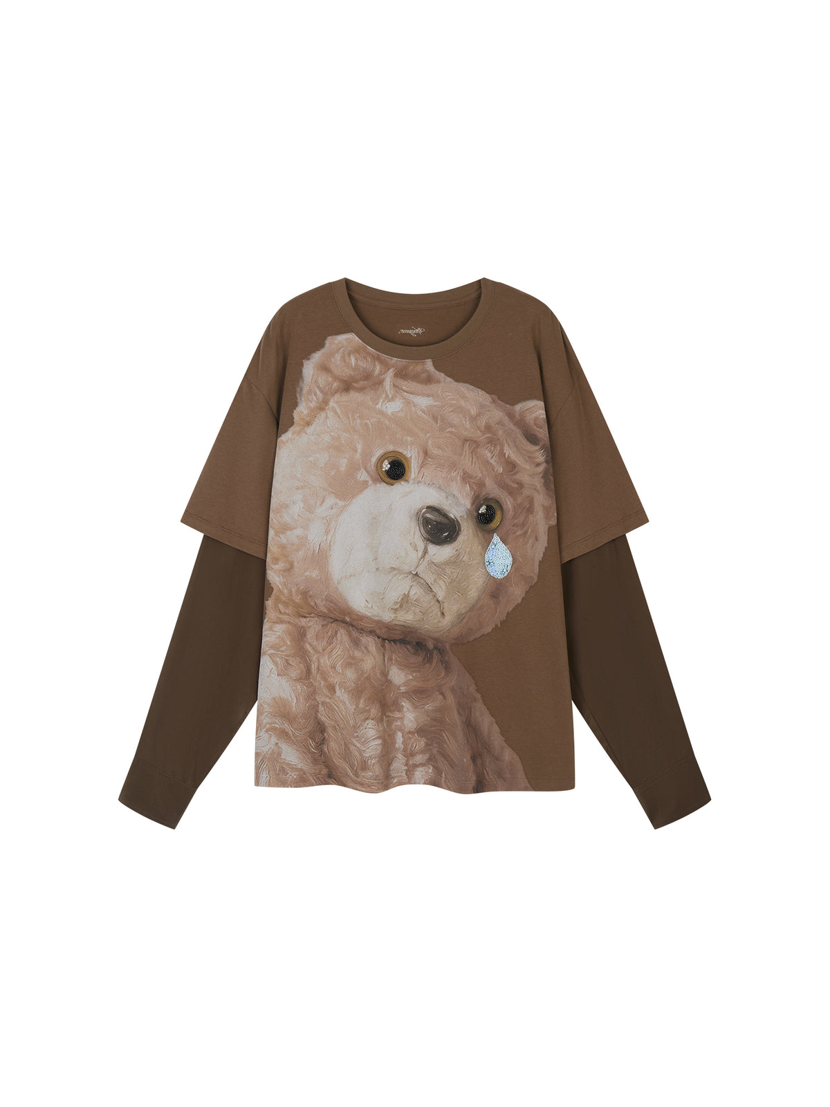 Petty Teddy Beaded Faux-Layer Sweatshirt