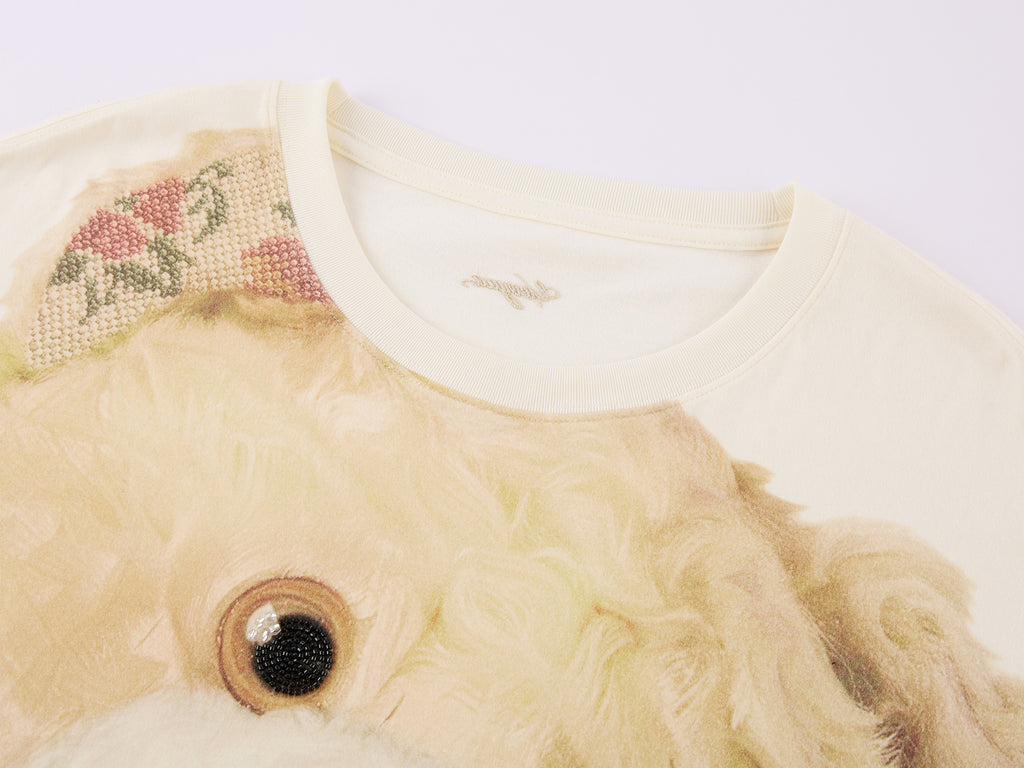 Petty Teddy Beaded Faux-Layer Sweatshirt