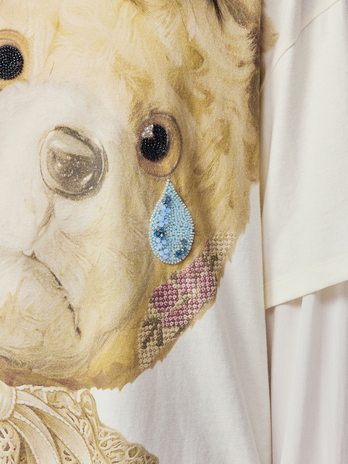 Petty Teddy Beaded Faux-Layer Sweatshirt