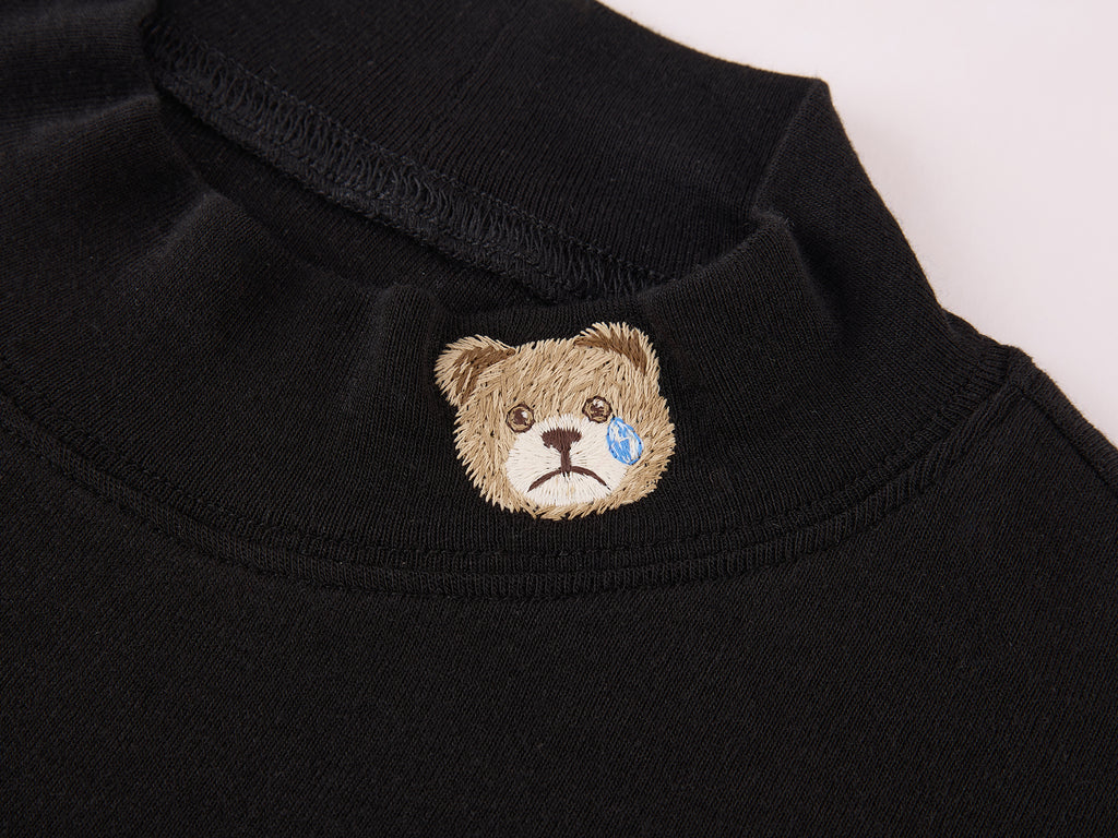 Petty Teddy Embroidered Mock Neck Top