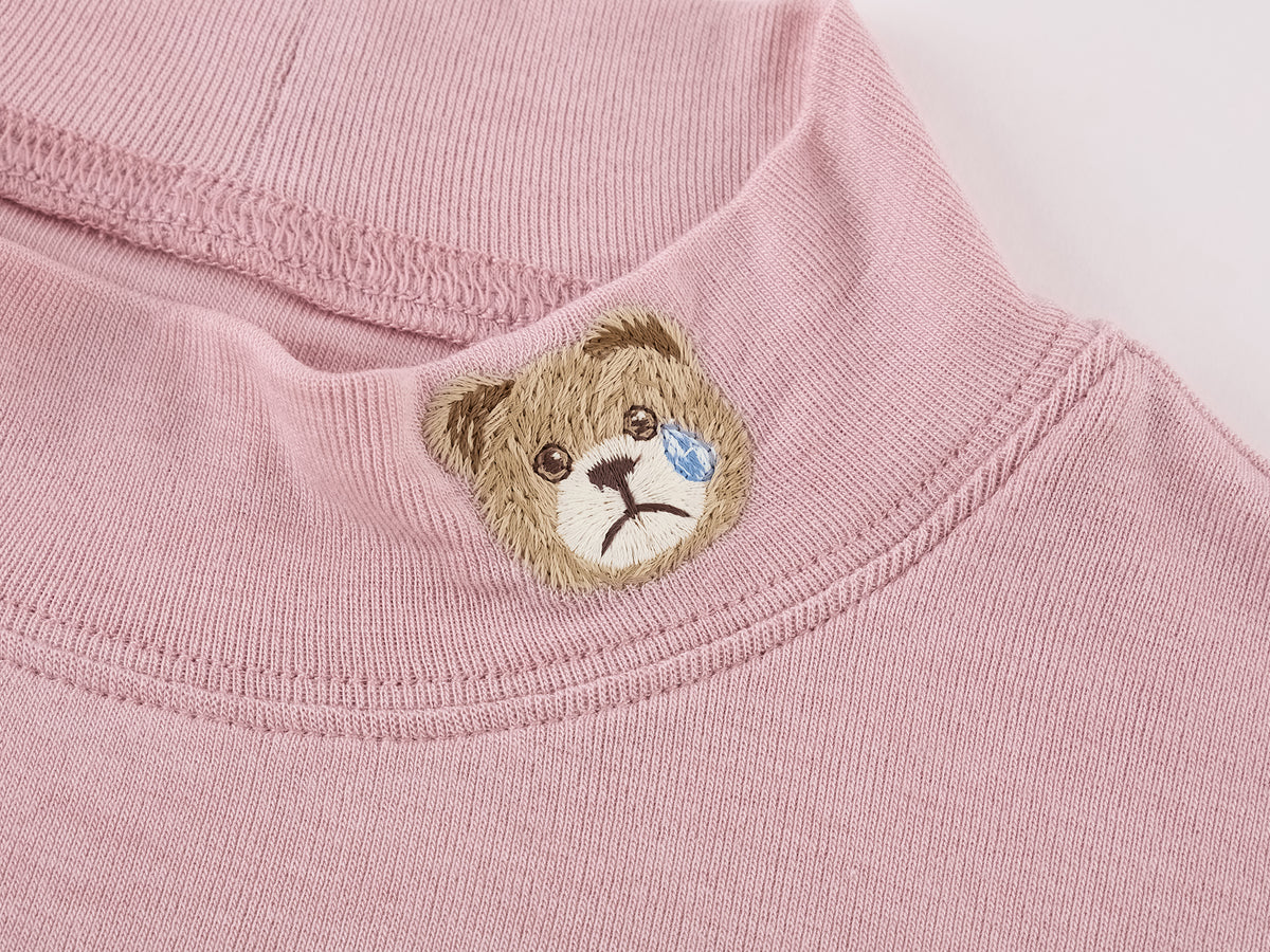 Petty Teddy Embroidered Mock Neck Top