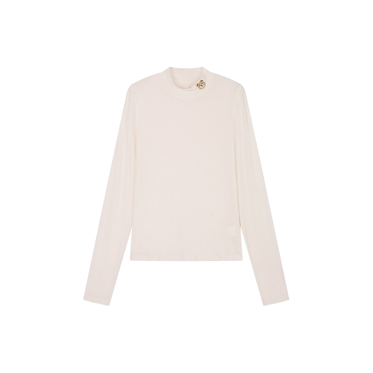 Petty Teddy Embroidered Mock Neck Top