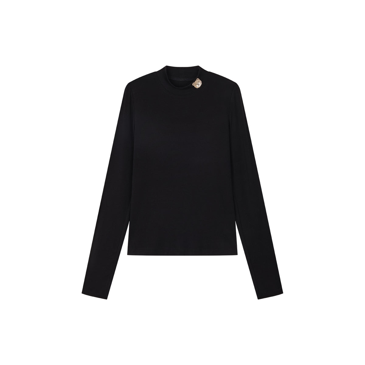 Petty Teddy Embroidered Mock Neck Top