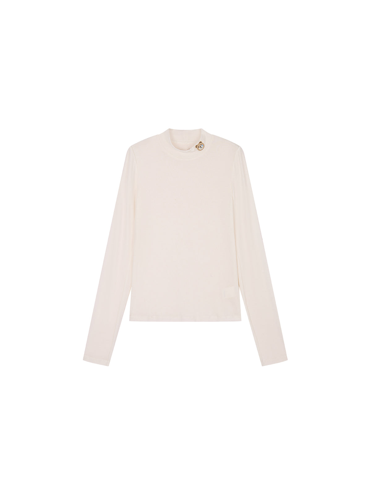 Petty Teddy Embroidered Mock Neck Top