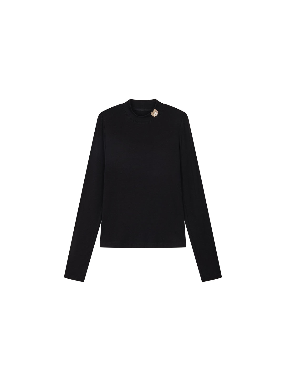 Petty Teddy Embroidered Mock Neck Top