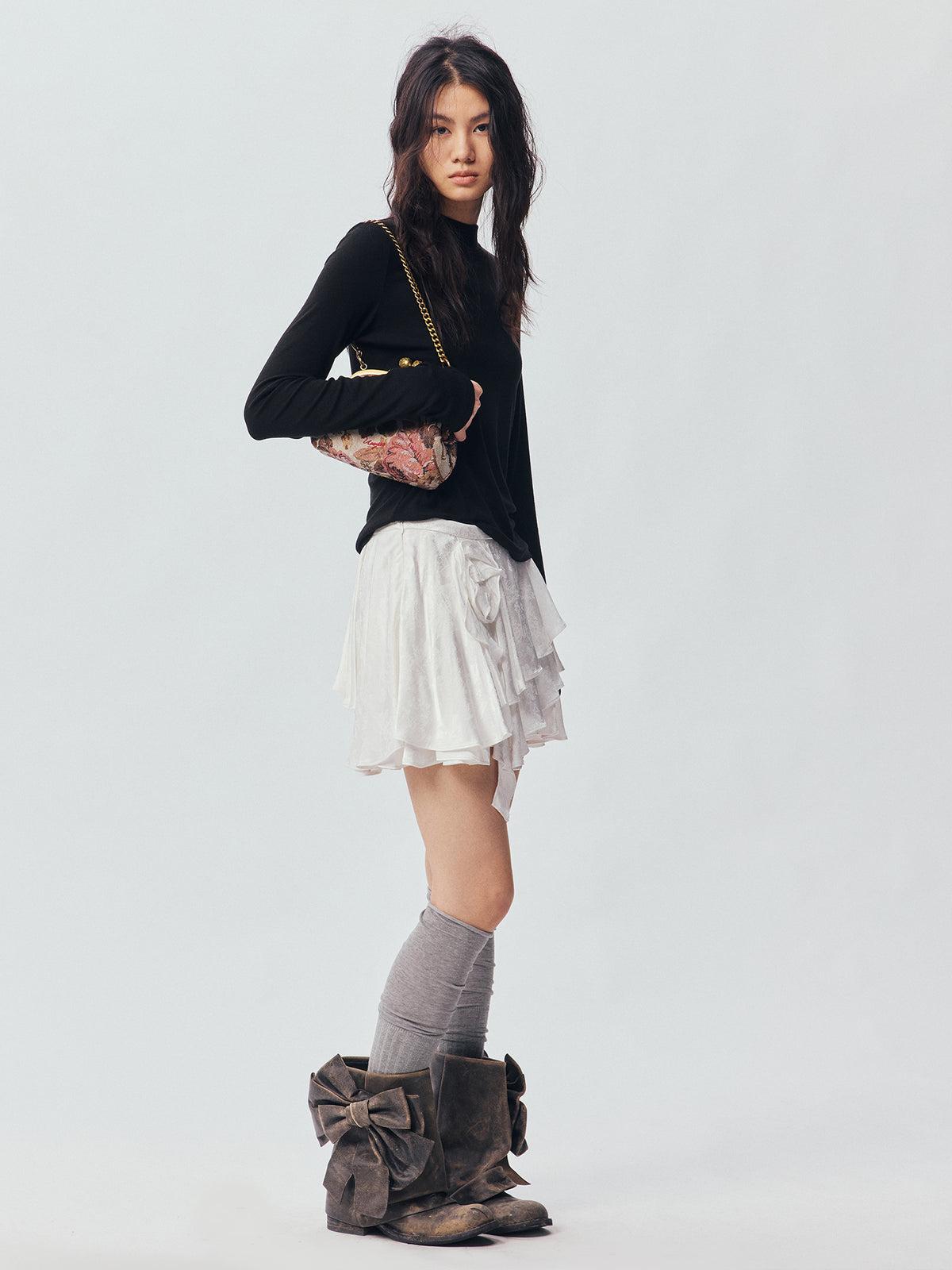 Petty Teddy Embroidered Mock Neck Top