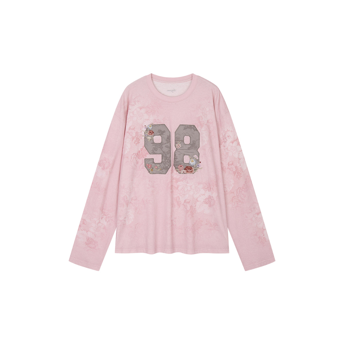 Vintage Floral Print Embroidered Sweatshirt