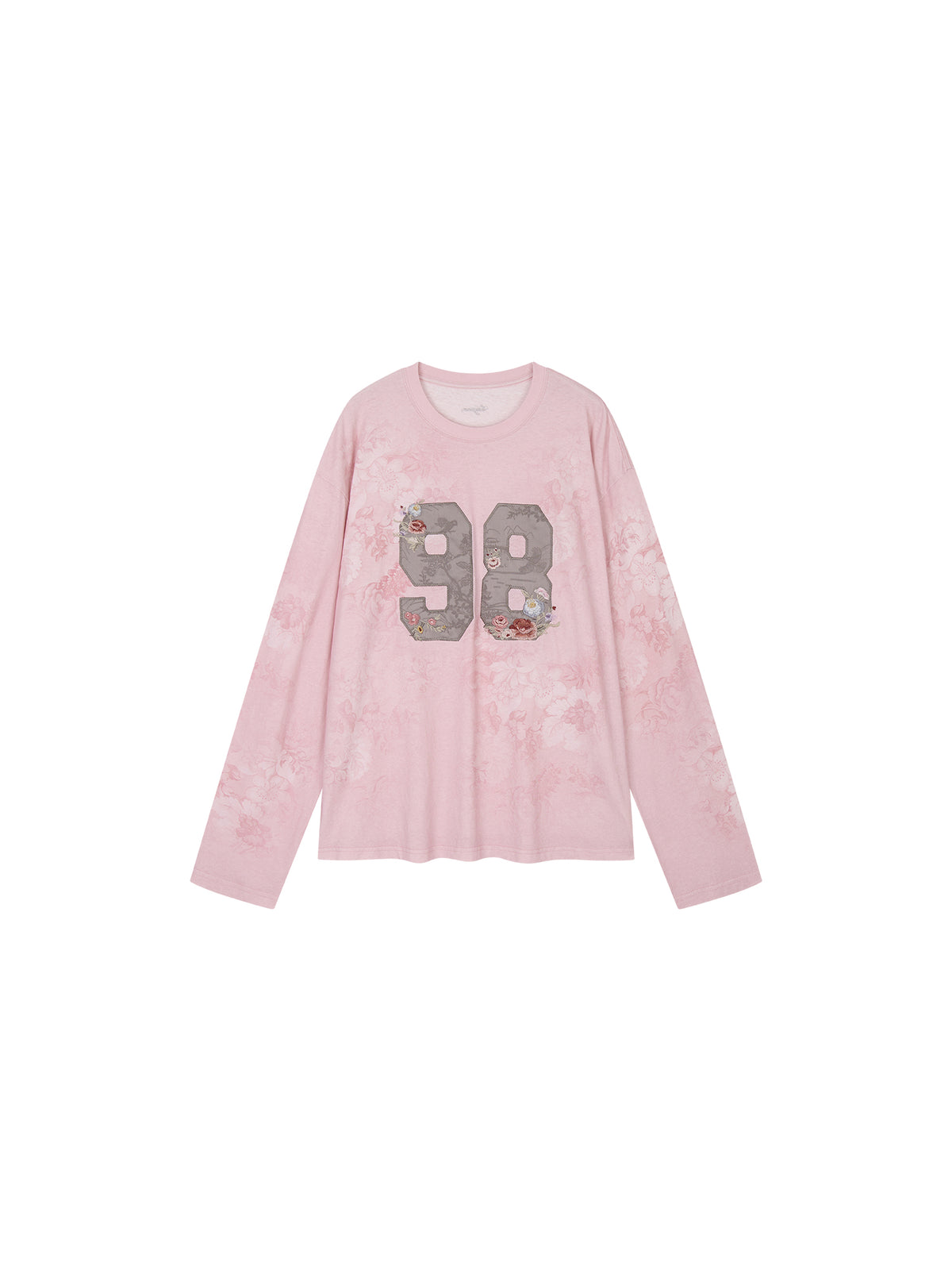 Vintage Floral Print Embroidered Sweatshirt