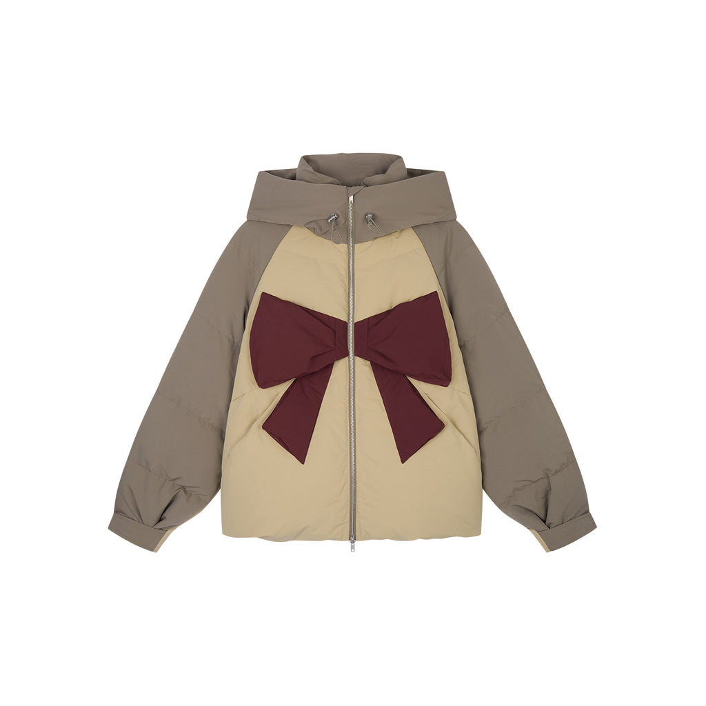 Colour Block Bow Down Jacket
