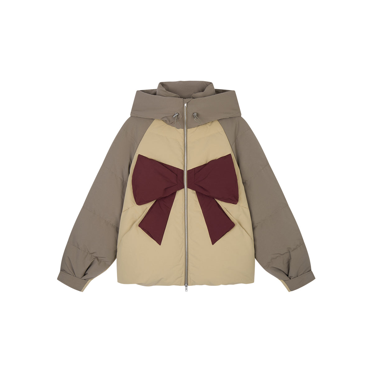 Colour Block Bow Down Jacket