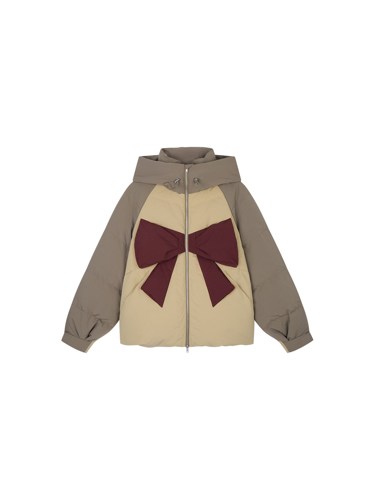 Colour Block Bow Down Jacket
