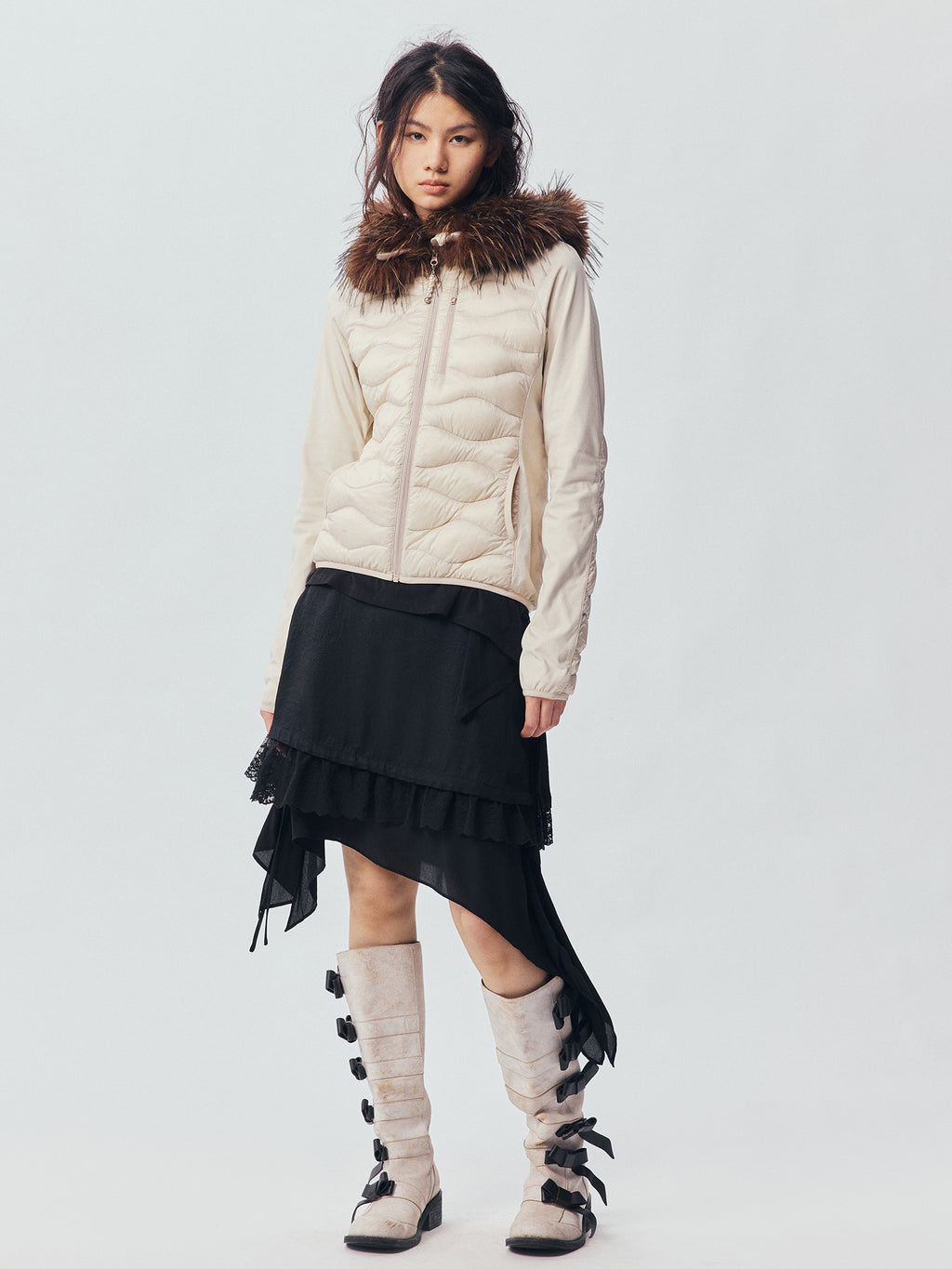 Fur Collar Quilted Down Jacket