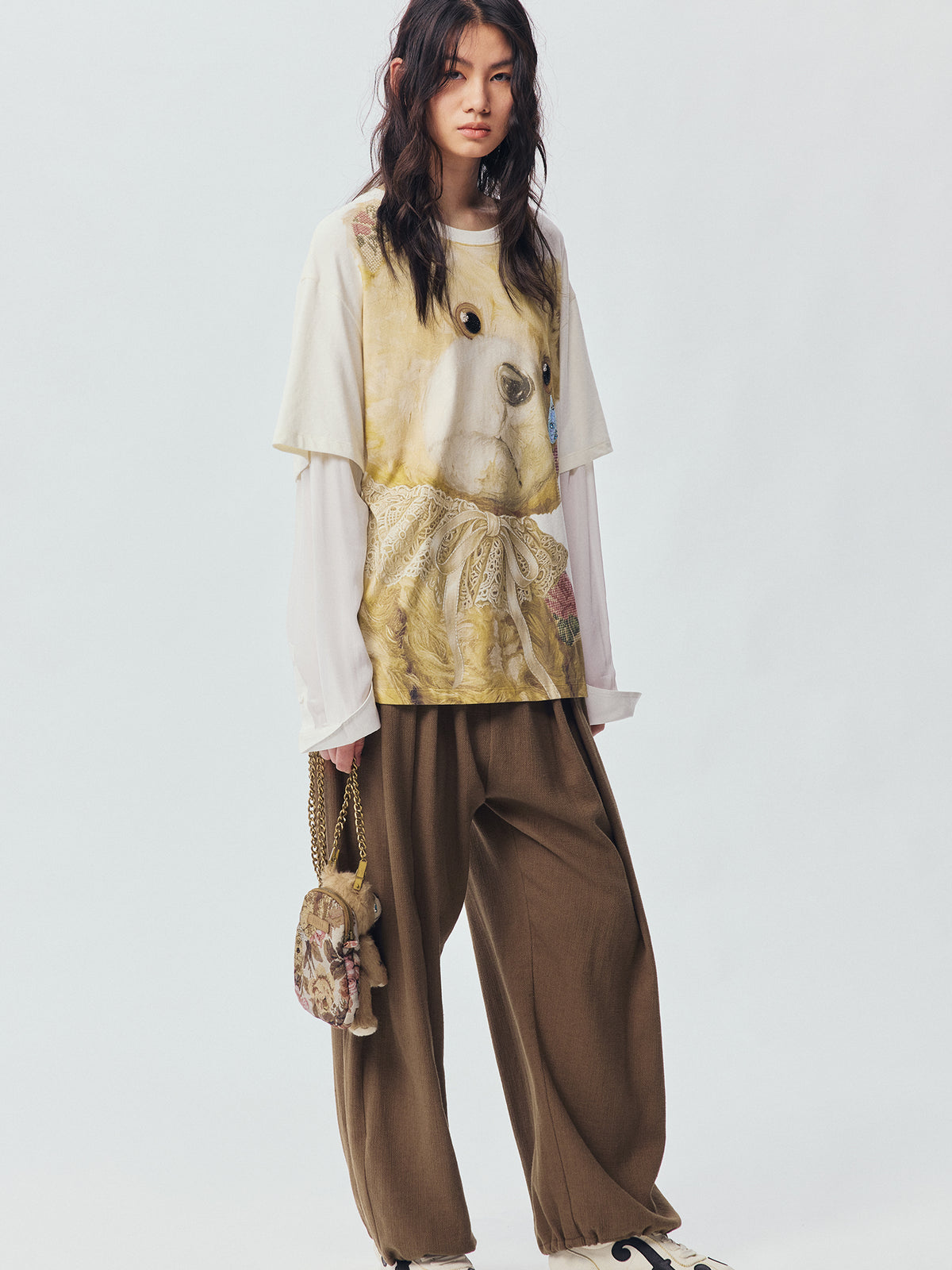 Vintage Textured Military Trousers