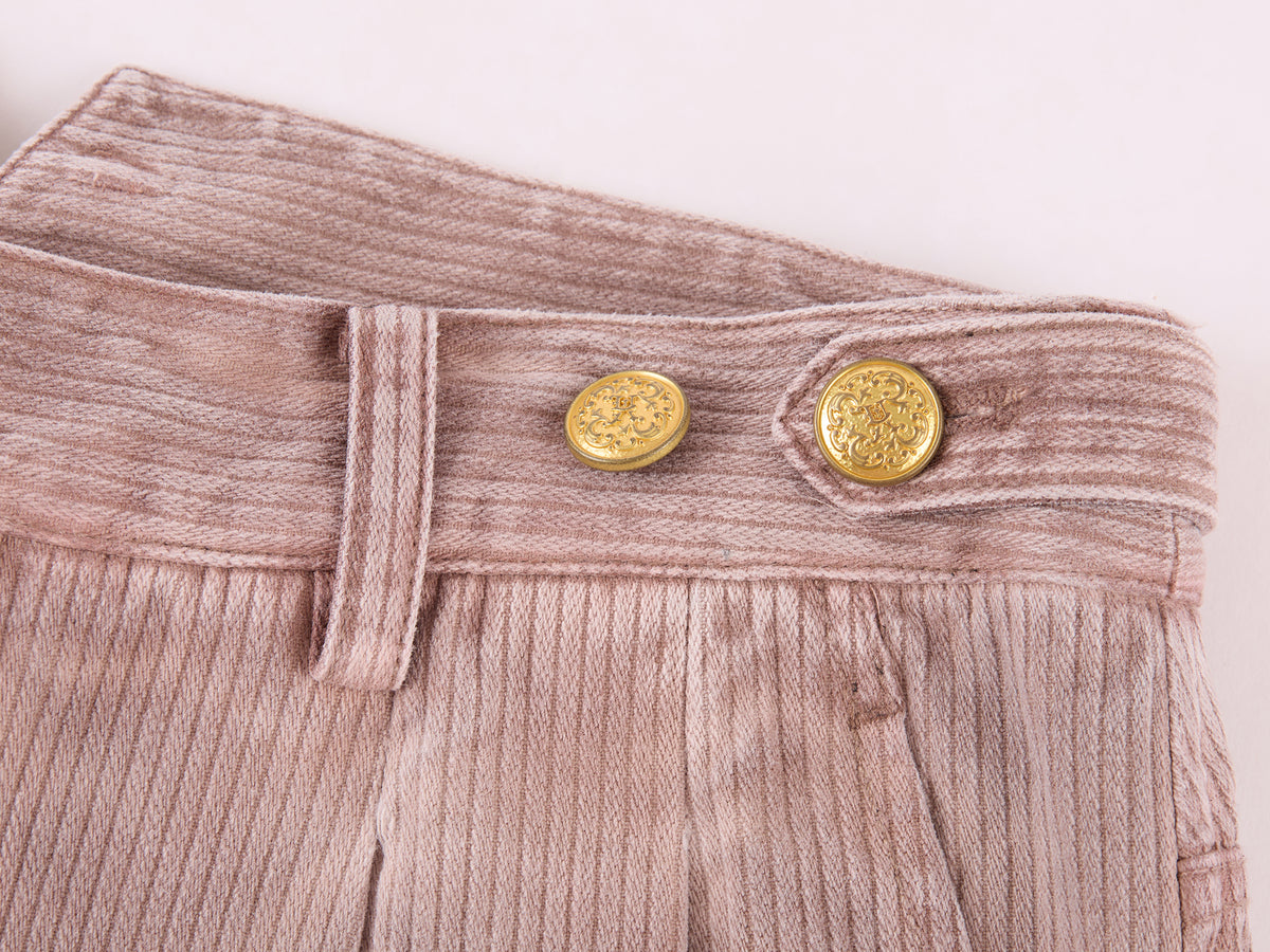 Vintage Washed Military Button Trousers