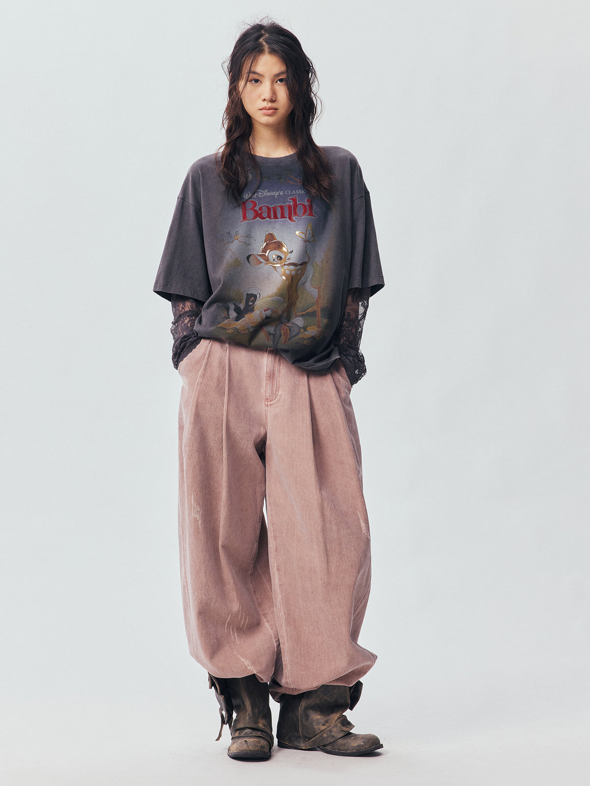 Vintage Washed Military Button Trousers