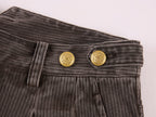 Vintage Washed Military Button Trousers