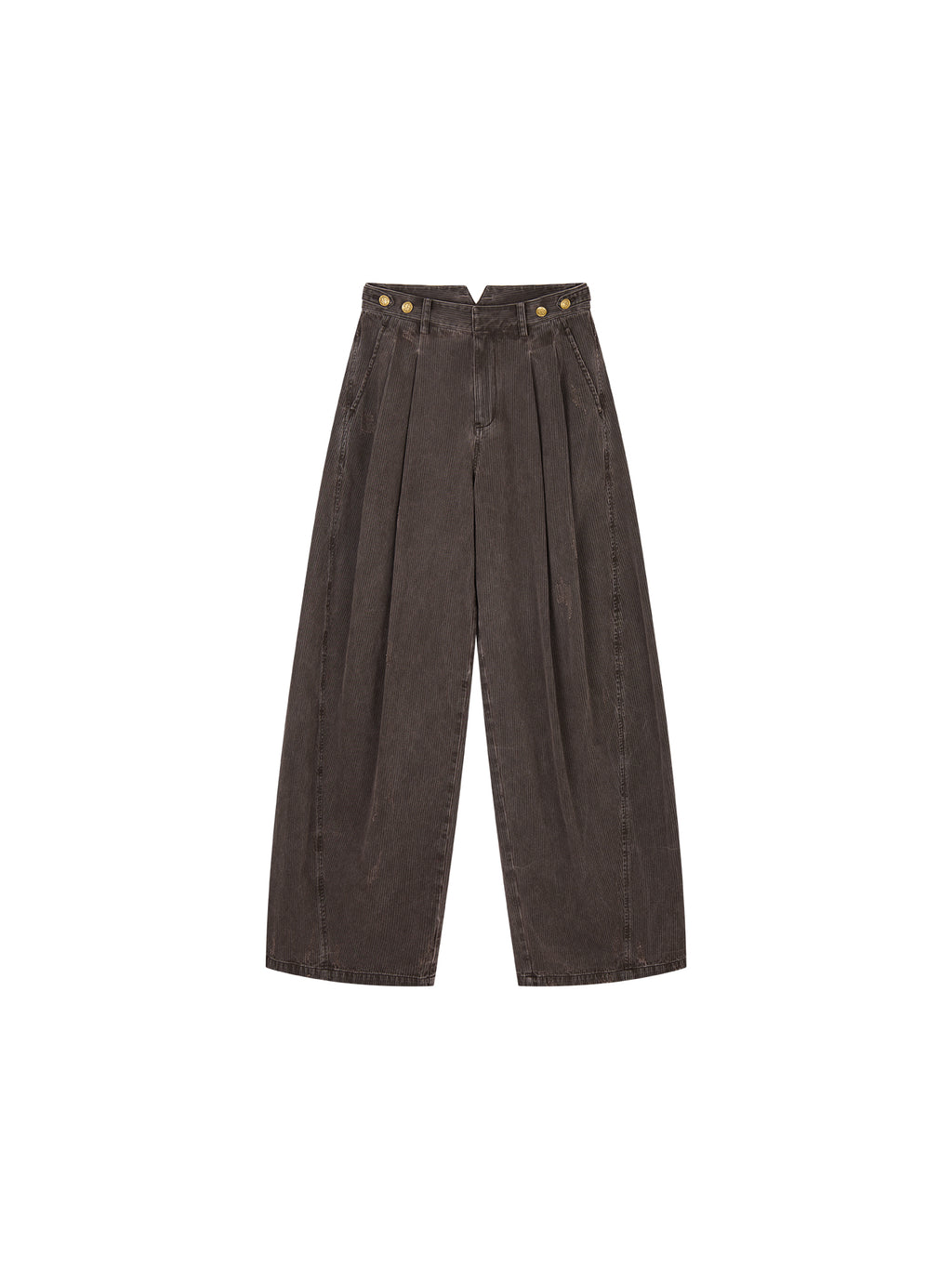 Vintage Washed Military Button Trousers