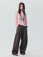 Vintage Washed Military Button Trousers
