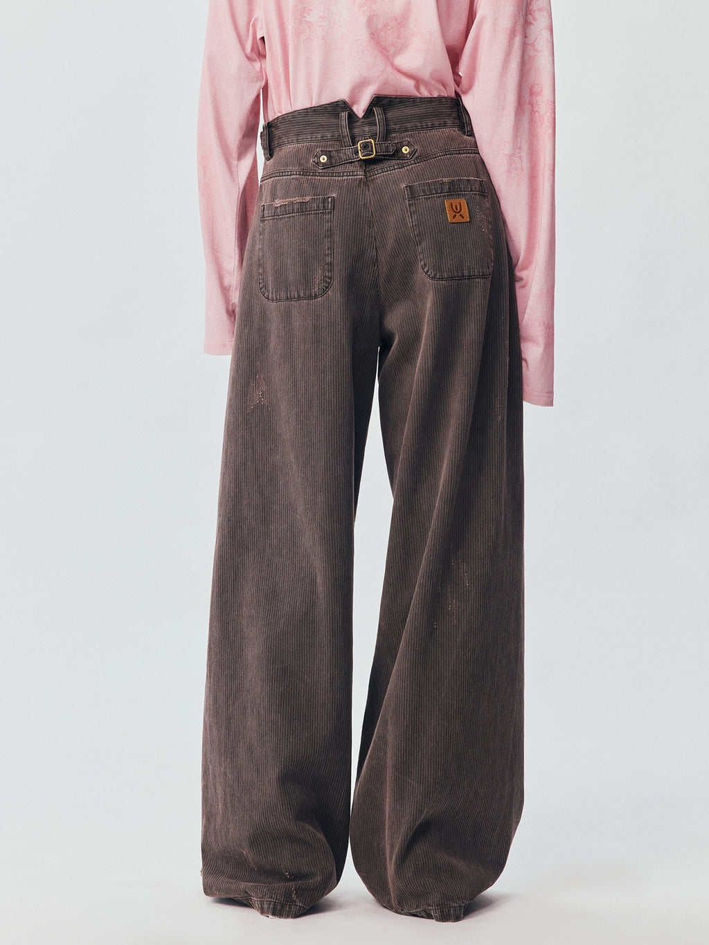 Vintage Washed Military Button Trousers