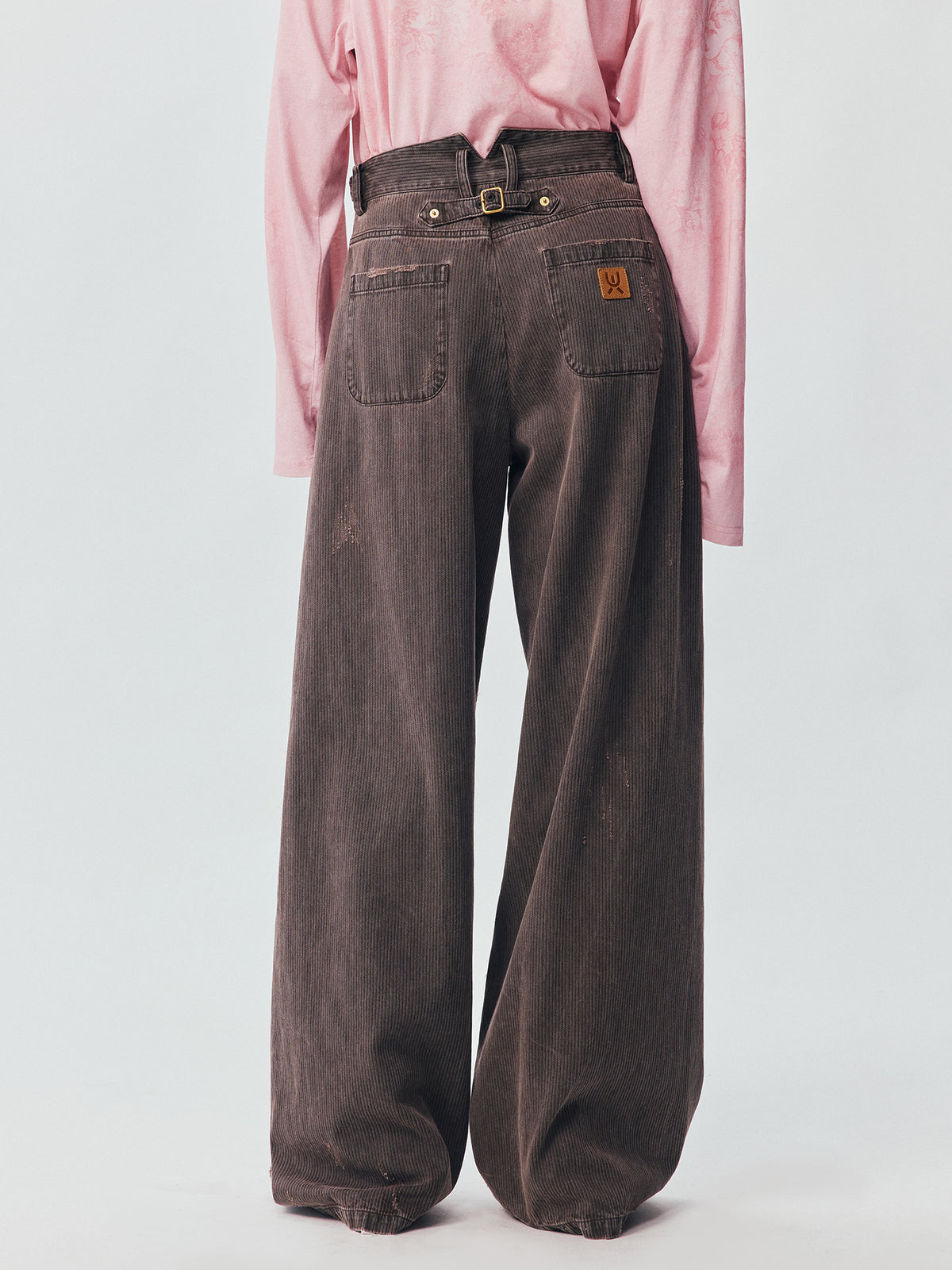 Vintage Washed Military Button Trousers