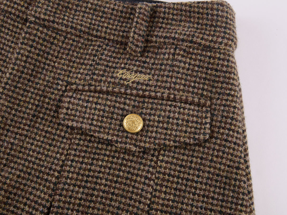 Military Button Wool Pleated Mini Skirt