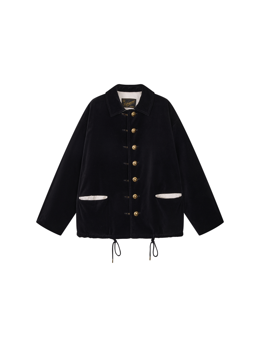 Reversible Vintage Officer-Button Puffer Jacket