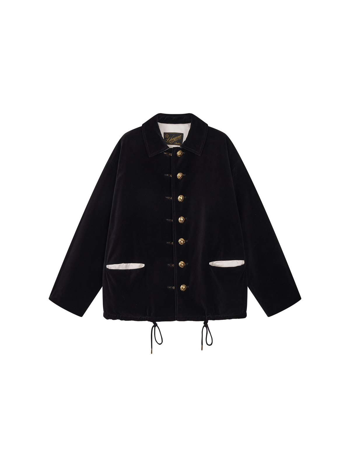 Reversible Vintage Officer-Button Puffer Jacket