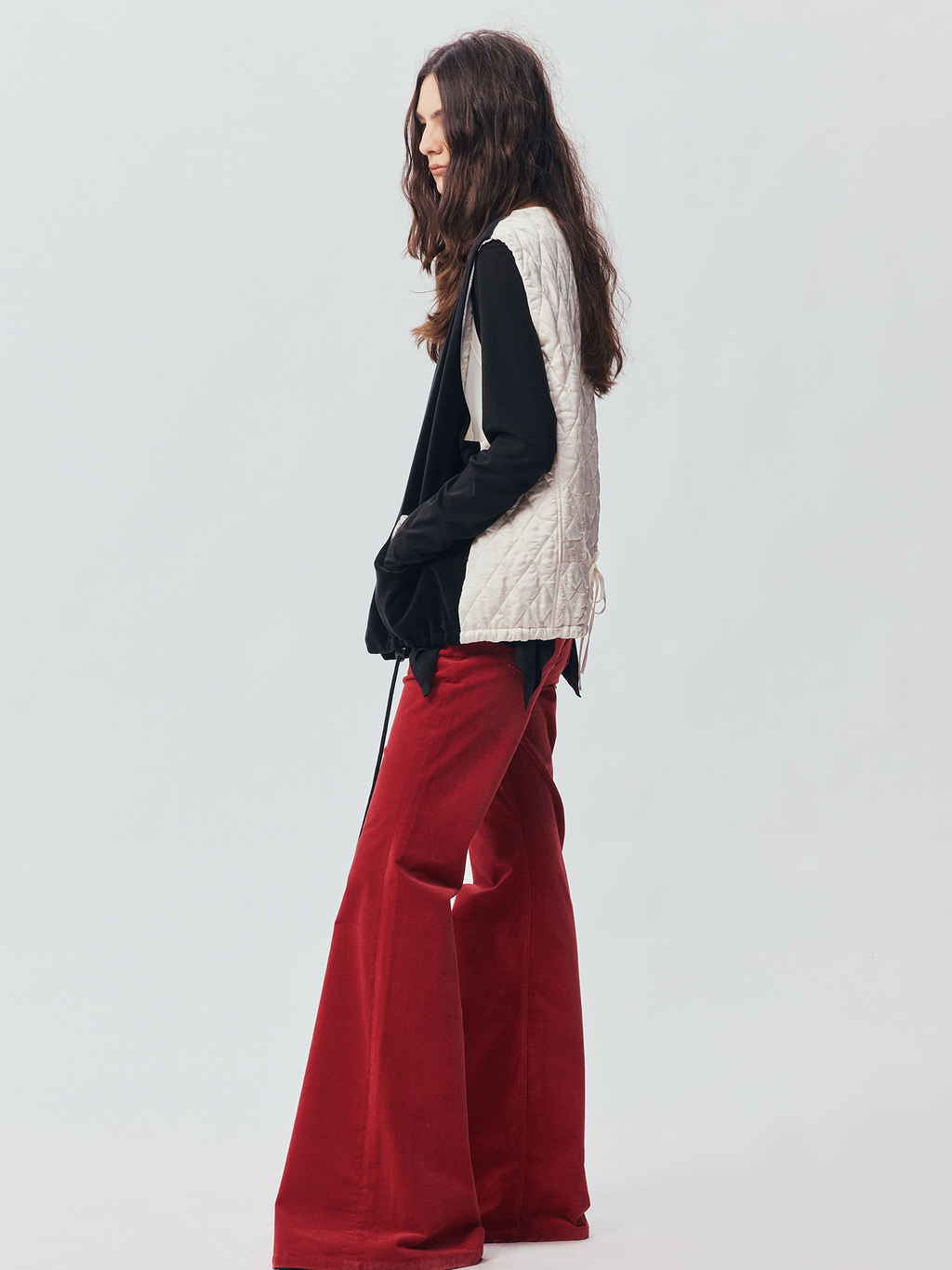 Vintage Washed Velveteen Puffer Vest