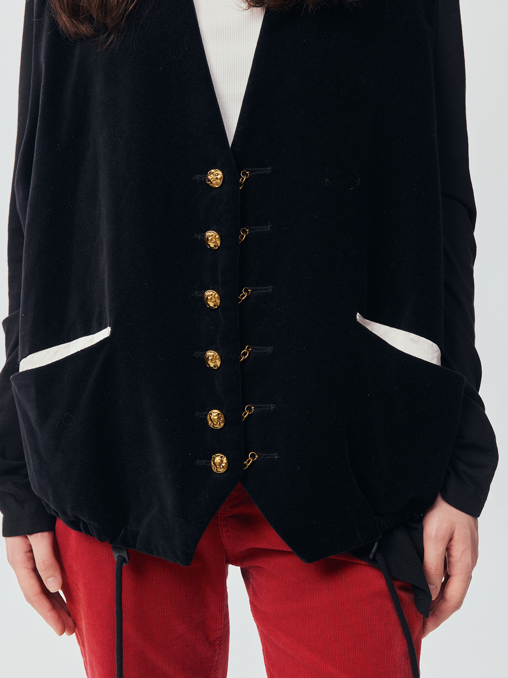 Vintage Washed Velveteen Puffer Vest