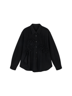 Relaxed Floral-Appliqué Wool Shirt