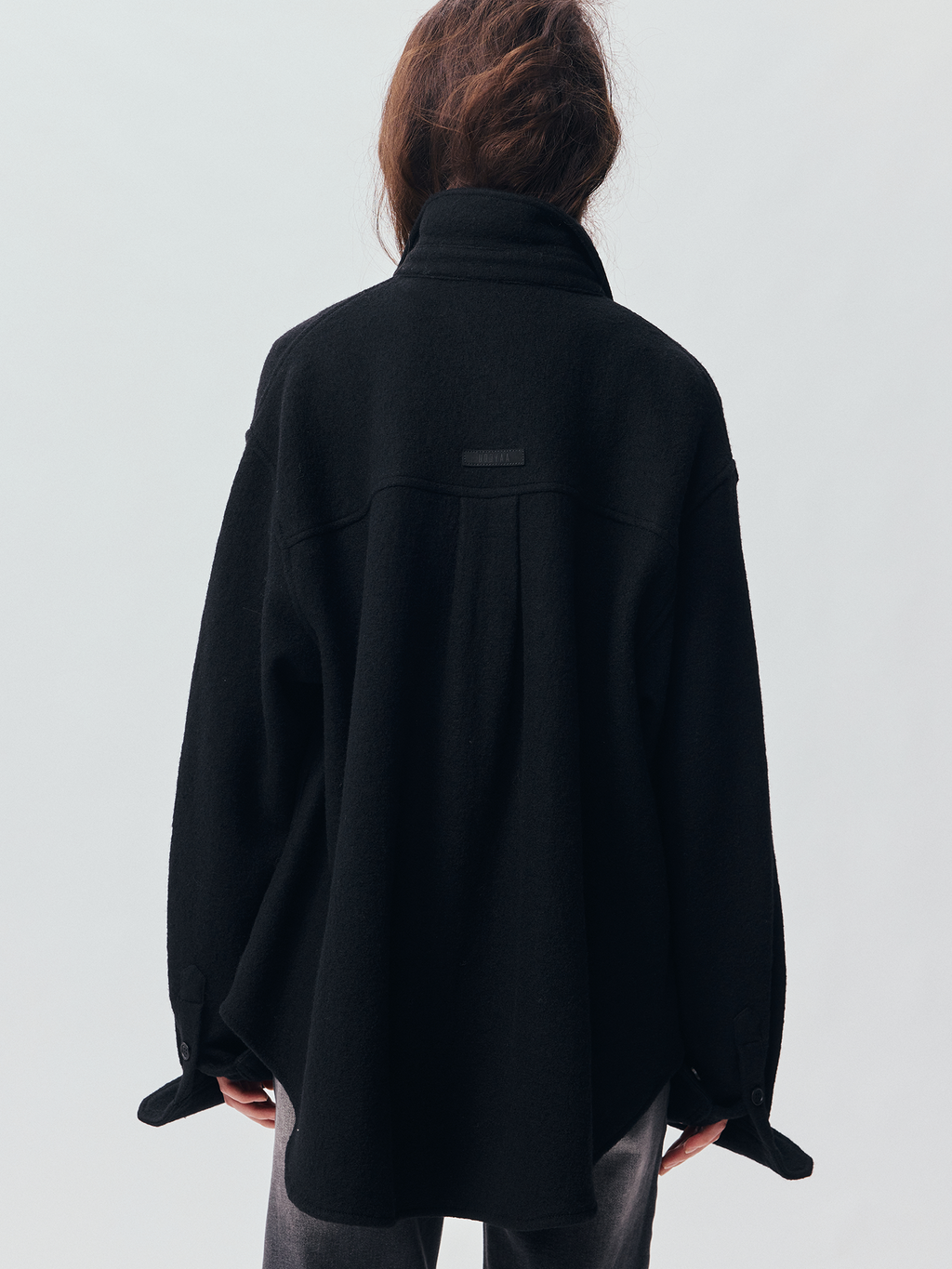 Relaxed Floral-Appliqué Wool Shirt