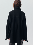 Relaxed Floral-Appliqué Wool Shirt